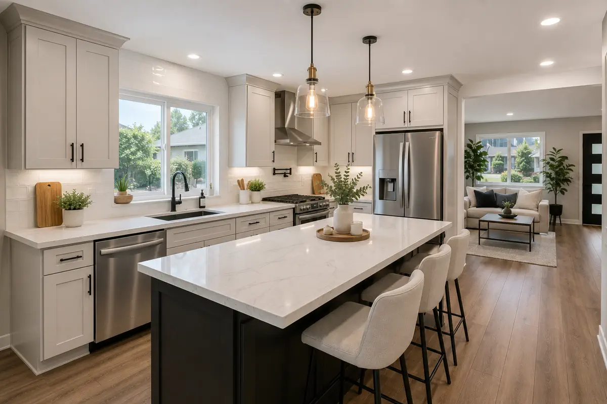 Completed contemporary kitchen project