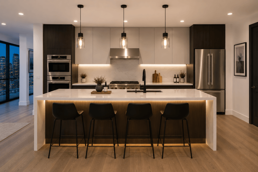 Modern Luxury Kitchen Remodel in Downtown Los Angeles by Cali View Builders