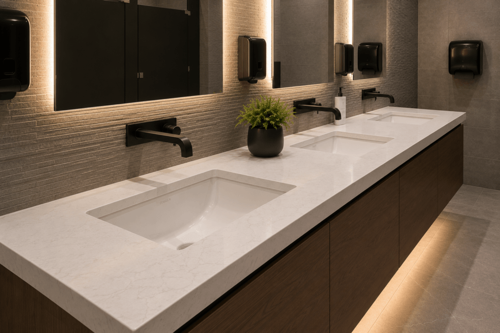 Luxury Commercial Bathroom Remodel in Beverly Hills, view 2