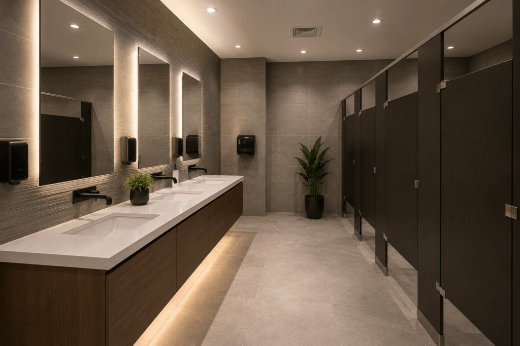 Luxury Commercial Bathroom Remodel in Beverly Hills by Cali View Builders